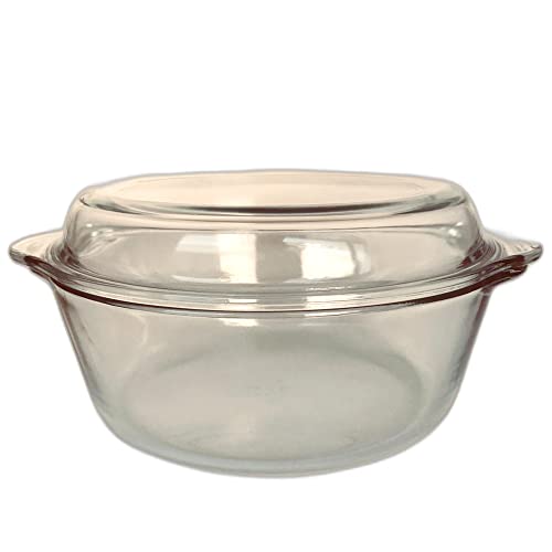 Tupperware Premiaglas Range Kasserolle Backform 2,1 L mit Deckel rund transparent Borosilikatglas Glas Behälter von Tupperware