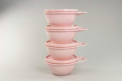 Tupperware Rührschüssel Maximilian 600 ml rosa Salat Mini Schüssel Salatbar (4) 36618 von Tupperware