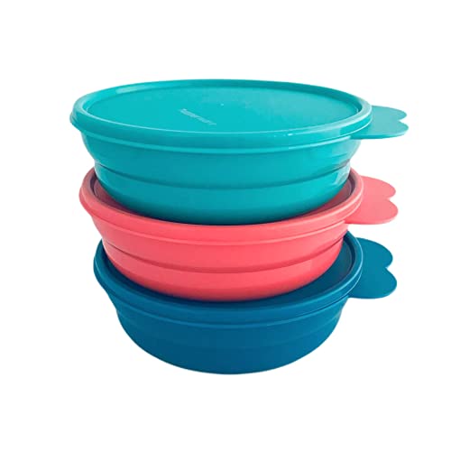 Tupperware SET (3) Müslischale 500 ml Müsli Schale Fruit Bunt türkis rot petrolium von Tupperware