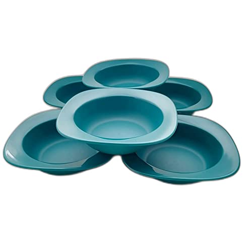 Tupperware SET (6) Allegra Teller TIEF 350 ml petrol türkis Küchenteller Suppenteller Picknick Camping Outdoor von Tupperware