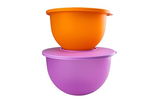 Tupperware Schüssel Junge Welle Servierschüssel Servier Schale 2,5 L orange + 4,3 L lila von Tupperware