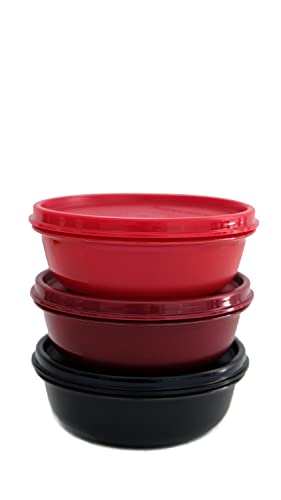 Tupperware Set (3) Kühlschrank Hit-Parade 300 ml schwarz rot dunkelrot kleine Hitparade Mini Panorama von Tupperware