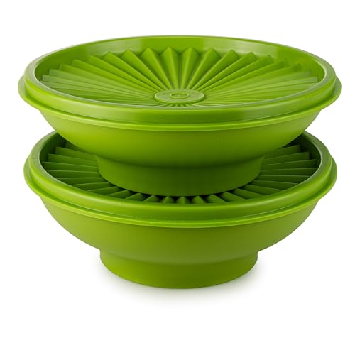 Tupperware Sonnenschüssel 2x 400 ml grün Salatschüssel Servierschüssel Schale Schälchen+ incl Schmetterling von Tupperware