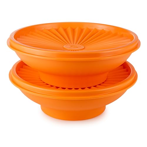 Tupperware Sonnenschüssel 2x 400 ml orange Salatschüssel Servierschüssel Schale Schälchen incl, Schmetterling von Tupperware