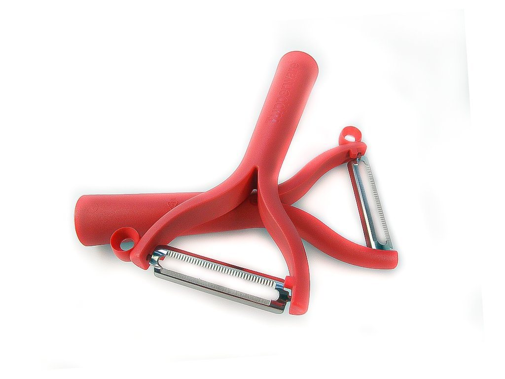 TUPPERWARE Sparschäler Schäler Universalschäler (2) rot Flachschliff von TUPPERWARE