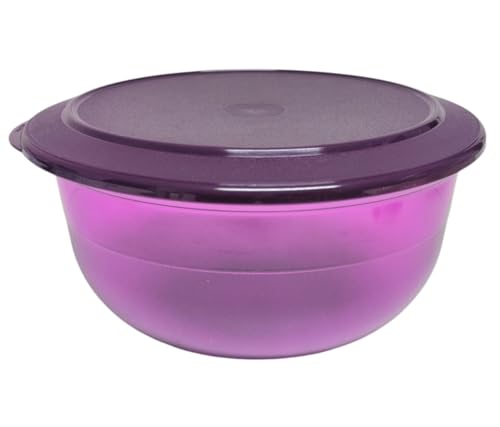 Tupperware Tafelperle Exclusiv mit Deckel Salatbar Servierschüssel Clear Buffet Perle Salatschüssel (lila 3,5 Liter) von Tupperware