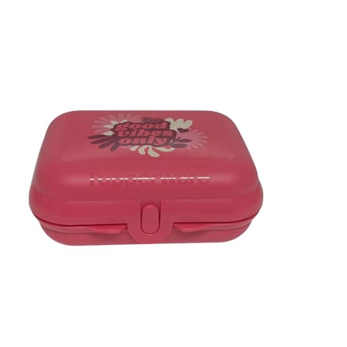 Tupperware Twin Größe 2 Brotdose Sandwichbox Kindergarten Dose (pink good vibes only) von Tupperware
