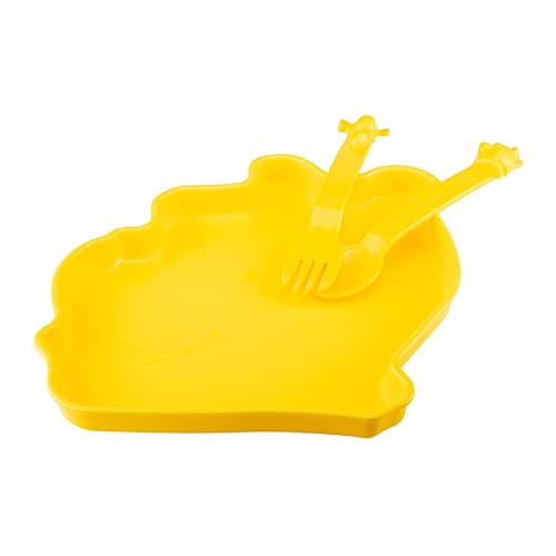 Tupperware Winnie Pooh Teller Kinderteller gelb picknickteller motiv teller plastikteller + besteck gelb löffel gabel von Tupperware