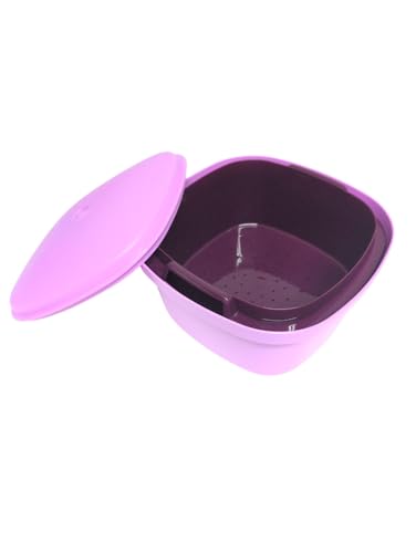 Tupperware kleiner Super Servierstar Siebservierer Thermo-Duo Küchenhelfer mit Sieb in grün weiß Küchenchef Warmhalten Warmie Tups Sieb (lila weinrot) von Tupperware