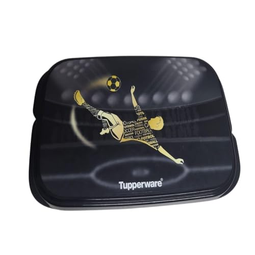Tupperware to Go Lunchbox Clevere Pause 550 ml Brotdose mit Trennwand Eco+ Schule (590ml schwarz Fußball) von Tupperware