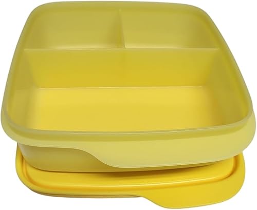 Tupperware to Go Lunchbox clevere Pause 550 ml Brotdose mit Trennwand Eco+ Schule Dose mit Abtrennung (Clevere Pause 550ml gelb) von Tupperware