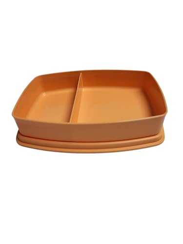 Tupperware to Go Lunchbox Clevere Pause 590ml mit Trennwand Eco+ Schule Brotdose mit Abteilung (orange) von Tupperware