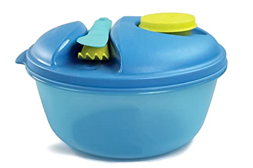 Tupperware to Go Salat&Go 1,5L blau Limette A157 Salat & Go mit Besteck Picknick von Tupperware