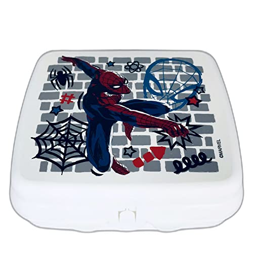 Tupperware to Go Twin Eco+ Spiderman Marvel weiß blau Brotdose Sandwich Box Behälter Kindi Twin Kind Kindergarten Schule von Tupperware