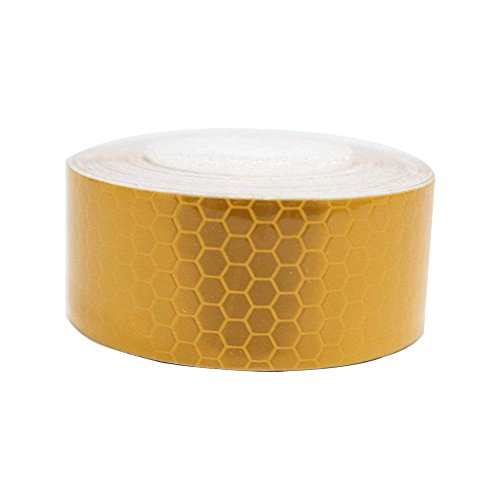 Tuqiang® Reflektierende Band Selbstklebende Sicherheit Warnung Conspicuity Nacht Reflektor Streifen Tape Film Aufkleber 2.5cm×3m Gelb 1 Stück von Tuqiang
