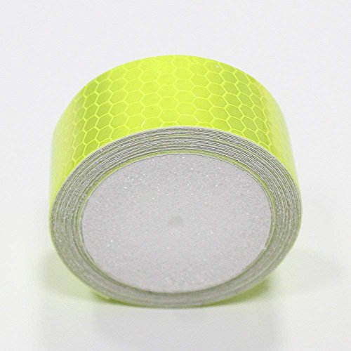 Tuqiang® Reflektierende band Selbstklebende Sicherheit Warnung Conspicuity Nacht Reflektor Streifen Tape Film Aufkleber 2.5cm×3m Fluoreszierend Grün 2 Stück von Tuqiang
