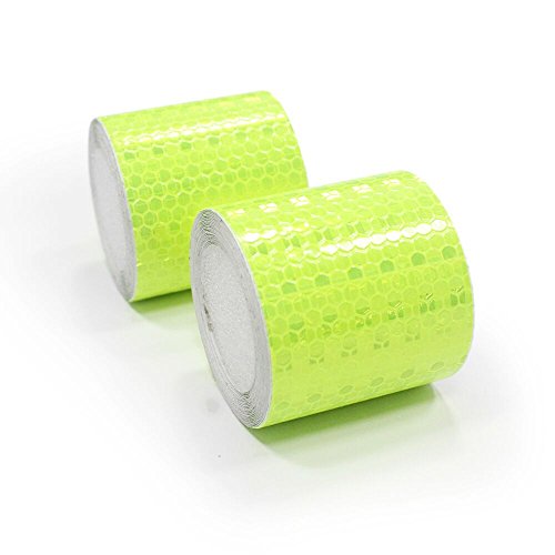 Tuqiang® Reflektierendes Klebeband Selbstklebende Sicherheit Markierung Auffällig Uity Nacht Reflektorband Klebeband Film Aufkleber 2 Rolle 5cm×3m Fluoreszierendes Grün von Tuqiang
