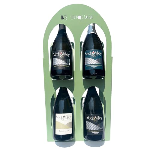 Tuquam Weinregal aus Aluminium – Made in Italy – Für 4 Weinflaschen – Grau oder Grün – Direkt aus Italien (Grün) von Tuquam
