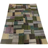 Grüner Kilim Patchwork Teppich, Boho Wohndekor, 23x15 cm Grüner Kilim Patchwork Teppich, Boho Wohndekor, 23x15 cm von TurCollection
