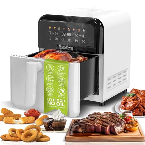 Heissluftfritteuse XL, 6 Liter - AF190 - digitale XL Heißluftfritteuse, 8 Programme, Airfryer, Fritteuse ohne Fett/Öl, 40°C - 200°C Airfryer Luftfritteuse Air Friteuse Power von TurboTronic By Z-LINE