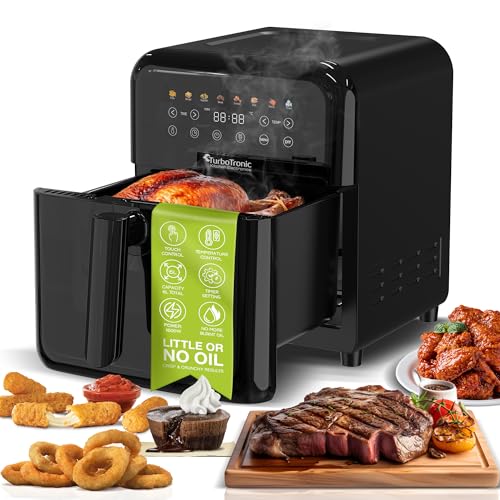 Heissluftfritteuse XL, 6 Liter - AF190 - digitale XL Heißluftfritteuse, 8 Programme, Airfryer, Fritteuse ohne Fett/Öl, 40°C - 200°C Airfryer Luftfritteuse Air Friteuse Power von TurboTronic By Z-LINE