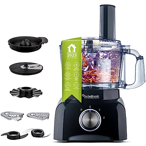 TurboTronic/Food Processor / 1,2L mini small/schwarz/Küchenmaschine mit Mixer, Raspelscheiben, Zitruspresse, Zerkleinerer von TurboTronic By Z-LINE