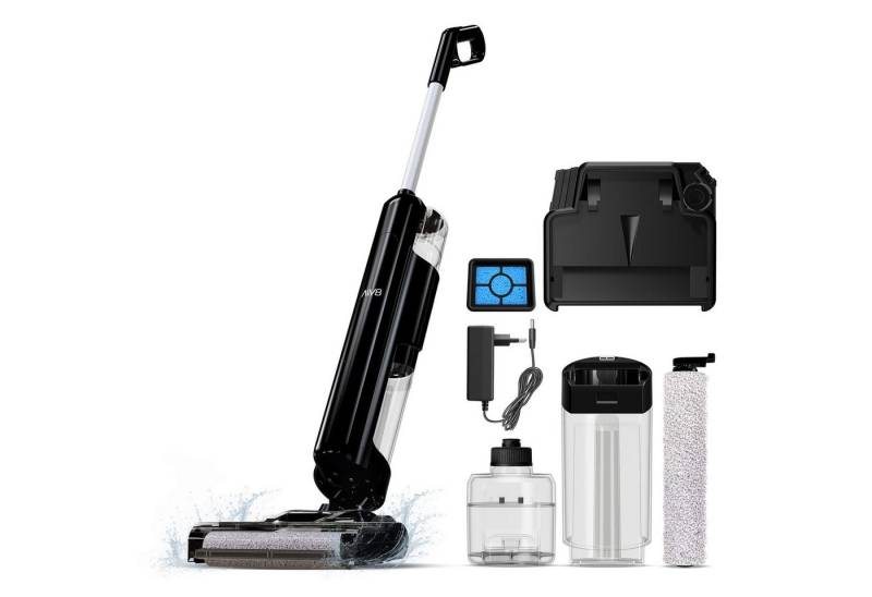 TurboTronic by Z-Line Akku-Hand-und Stielstaubsauger 5kPa Saugkraft Nass- u Trockensauger kabellos u beutellos 600 ml Tank, 180 W, beutellos, mit Wischfunktion 450 ml Schmutzwassertank wiederverw. Schwammfilter von TurboTronic by Z-Line