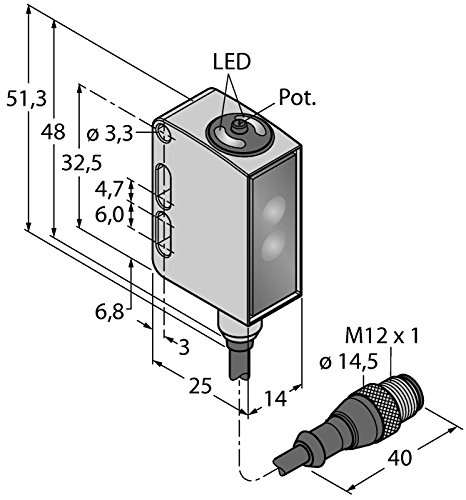 3028714 - QM26VPRQ5, Opto Sensor Einweglichtschranke (Empfänger) von Turck