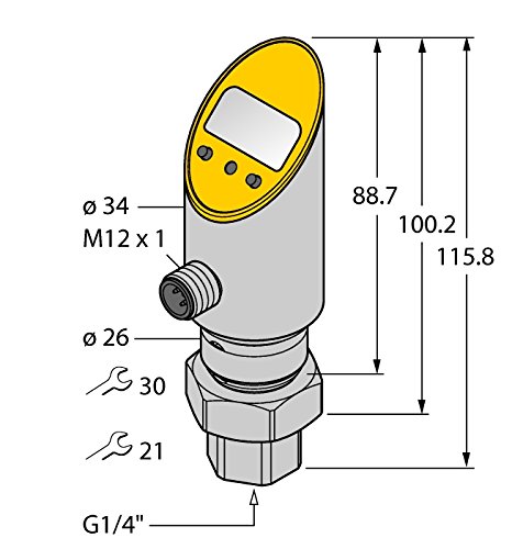 6832625-PS001R-501-2UPN8X-H1141,Drucksensor (verdrehbar) von Turck