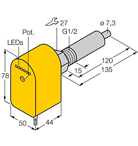 6870026-FCS-G1/2A4P-AP8X/L120,Strömungsüberwachung Eintauchsensor von Turck