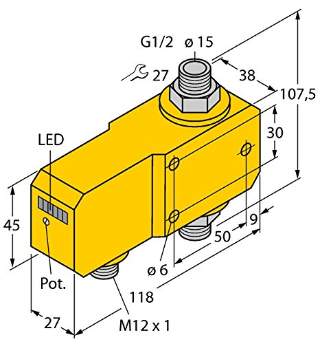 6870671-FCI-D15A4P-ARX-H1140,Strömungsüberwachung Inline-Sensor von Turck