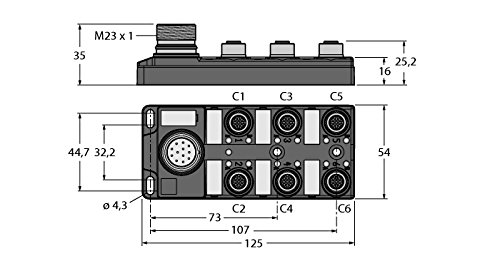 Turck 6611921-TB-6M12-5-CS19T,Passiver Aktuator-/Sensor-Verteiler M12x1 6-fach von Turck