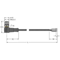 Turck 6625054 Sensor-/Aktor-Anschlussleitung 10m Polzahl: 5 1St. von Turck