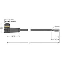 Turck 6626337 Sensor-/Aktor-Anschlussleitung 5m Polzahl: 4 1St. von Turck