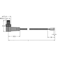 Turck 6628038 Sensor-/Aktor-Anschlussleitung 5m Polzahl: 4 1St. von Turck