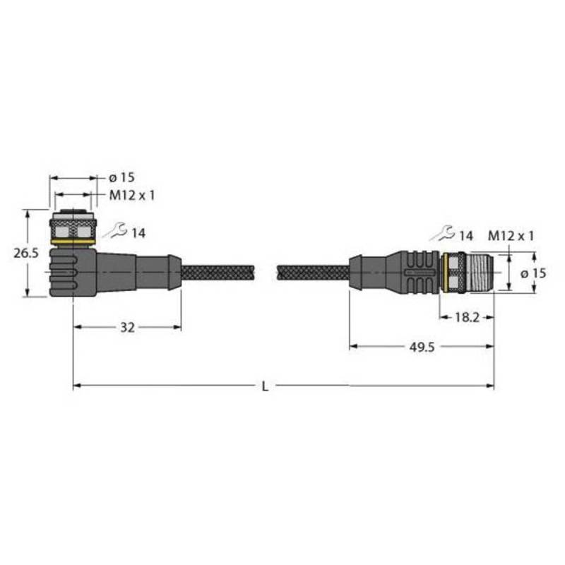 Turck 6628095 Sensor /Aktor Steckverbinder Konfektioniert 3 M Polzahl 4 Stecker B-Ware von Turck