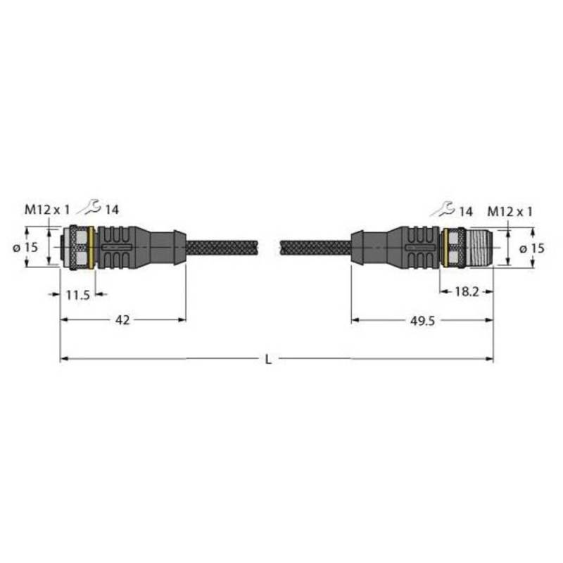 Turck 6628255 Sensor /Aktor Steckverbinder Konfektioniert Sensorleitung Leitung B-Ware von Turck