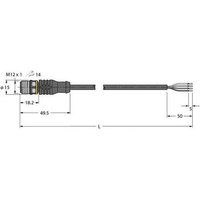 Turck 6629761 Sensor-/Aktor-Anschlussleitung 5m Polzahl: 4 1St. von Turck