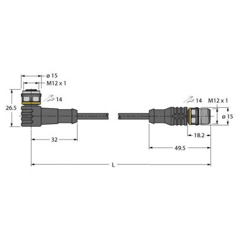 Turck 6629927 Sensor /Aktor Steckverbinder Konfektioniert 1 M Polzahl 5 Stecker von Turck