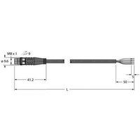 Turck 6630090 Sensor-/Aktor-Anschlussleitung 5m Polzahl: 4 1St. von Turck