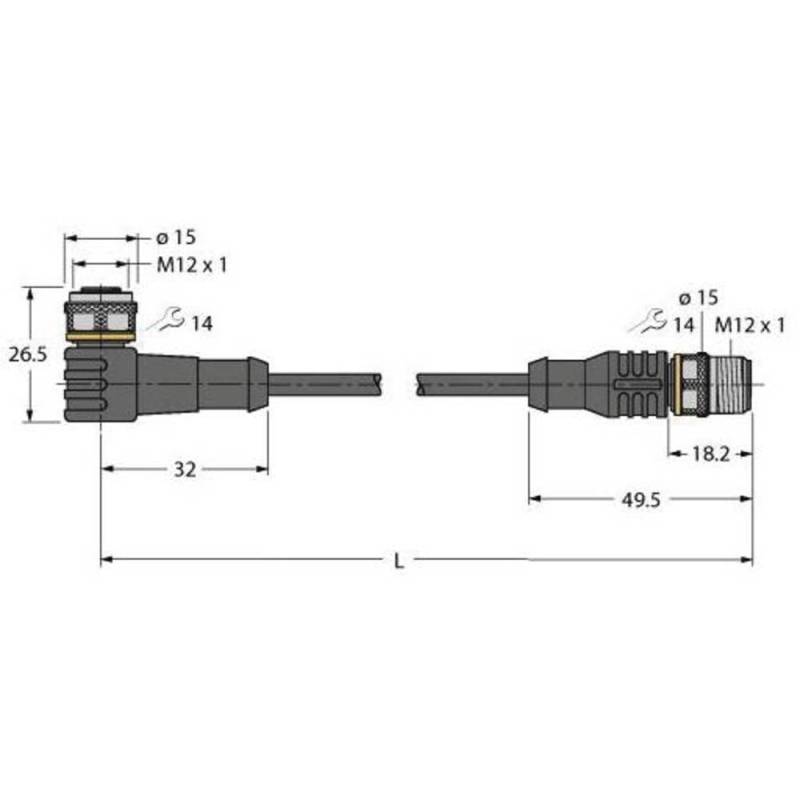 Turck 6632058 Sensor /Aktor Steckverbinder Konfektioniert Verbinder Leitung B-Ware von Turck