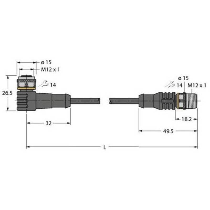 Turck 6632257 Sensor /Aktor Steckverbinder Konfektioniert Verbinder Leitung B-Ware von Turck