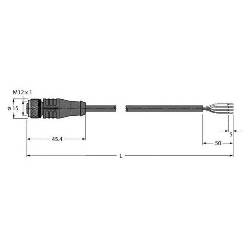 Turck 8036518 Sensor /Aktor Anschlussleitung 2m Polzahl 4 Industriestecker Kabel B-Ware von Turck