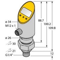 Turck Druckschalter 1 St. PS001R-504-2UPN8X- H1141/3GD 0 bar bis 1 bar von Turck