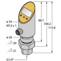 Turck Druckschalter 1 St. PS400R-501-LI2UPN8X- H1141/3GD 0 bar bis 400 bar von Turck