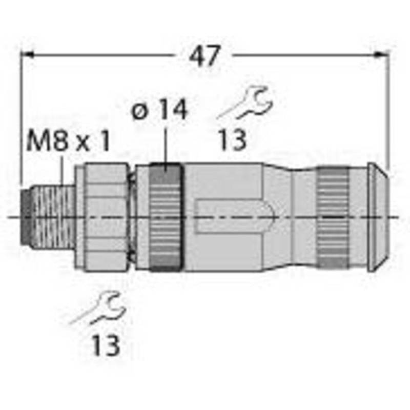 Turck Fw M8 St4 G Sb Me Sh 6.5 Sensorleitung Verbindungskabel Kabel Stecker B-Ware von Turck