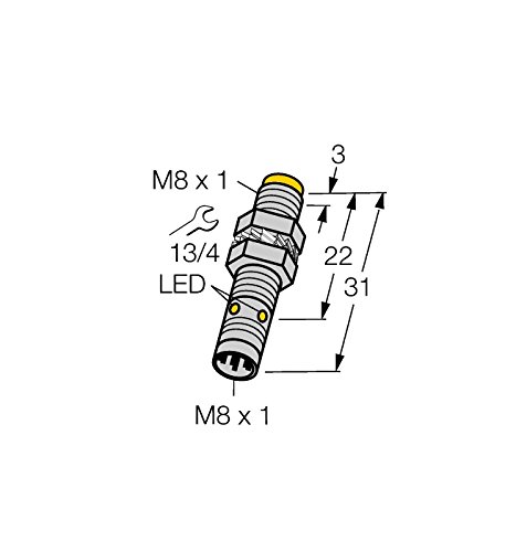 Turck Induktiver Sensor nicht bündig NPN, Schließer NI3-EG08K-AN6X-V1131 von Turck