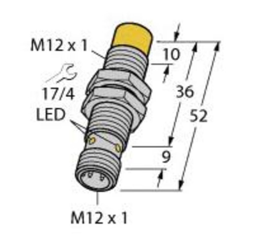 Turck Sensor Turck Induktiver Sensor nicht bündig PNP, Schließer NI8-M12-AP6X-H114, (NI8-M12-AP6X-H1141) von Turck