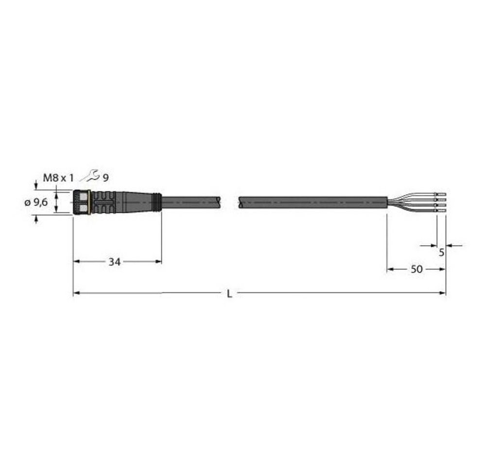 Turck Steckdose Turck 6625554 Sensor-/Aktor-Anschlussleitung 5 m Polzahl Sensoren: 4, PKG4M-5/TXL Turck Steckdose Turck 6625554 Sensor-/Aktor-Anschlussleitung 5 m Polzahl Sensoren: 4, PKG4M-5/TXL von Turck