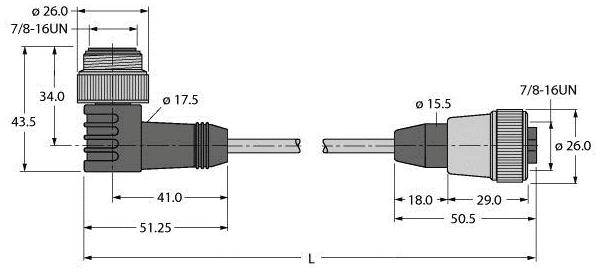 Turck U2709 70 Sensor /Aktor Steckverbinder Steckverbinder Konfektioniert 1 St. B-Ware von Turck